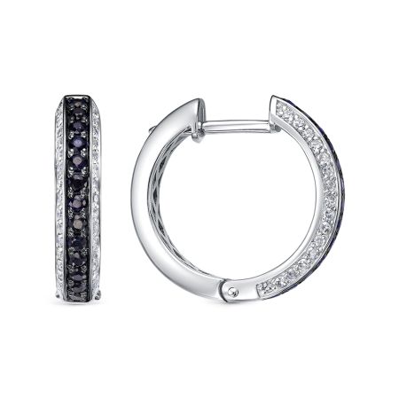 Серьги с 26 сапфирами и 64 бриллиантами из белого золота 129109