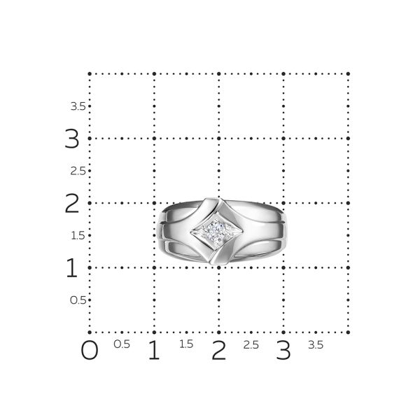 Кольцо с бриллиантом 0.109 карат из белого золота 99950
