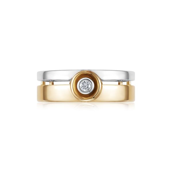 Кольцо с бриллиантом 0.032 карат из комбинированного золота 86566