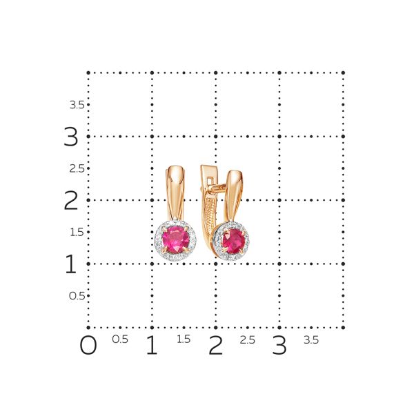 Серьги с рубинами и 16 бриллиантами из красного золота 53867