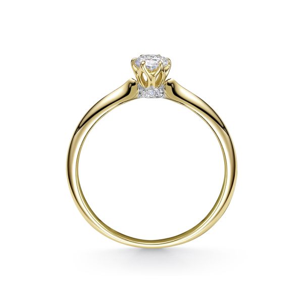 Кольцо с 7 бриллиантами из лимонного золота 115105