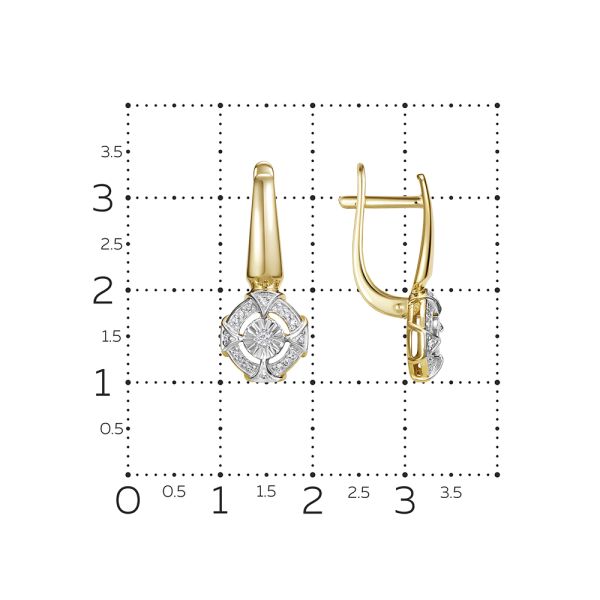 Серьги с 34 бриллиантами из лимонного золота 144601