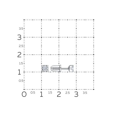 Серьги-пусеты с бриллиантами 0.19 карат из белого золота 148340