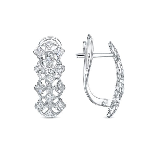 Серьги с 42 бриллиантами из белого золота 142837