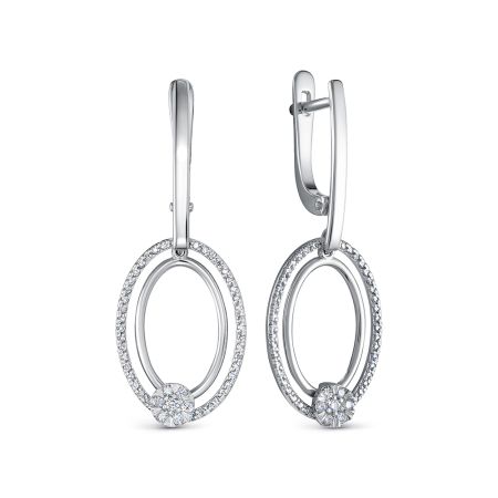 Серьги с 104 бриллиантами из белого золота 142803