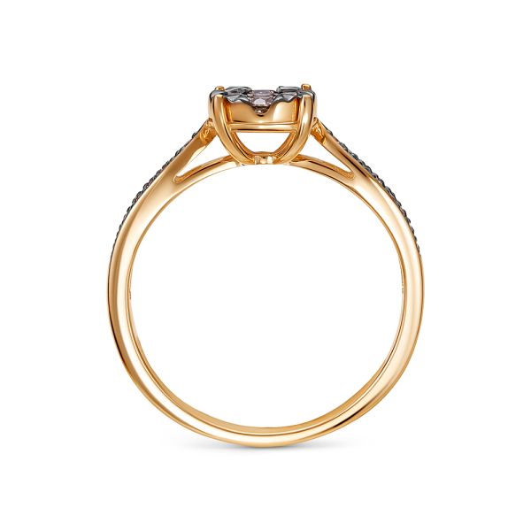 Кольцо с 37 коньячными бриллиантами из красного золота 141280 Кольцо с 37 коньячными бриллиантами из красного золота 141280