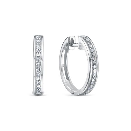 Серьги с 20 бриллиантами 0.1 карат из белого золота 134440