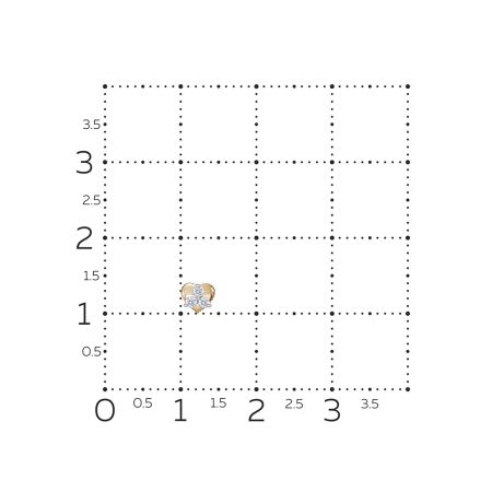 Пирсинг с 3 бриллиантами 0.042 карат из красного золота 126422