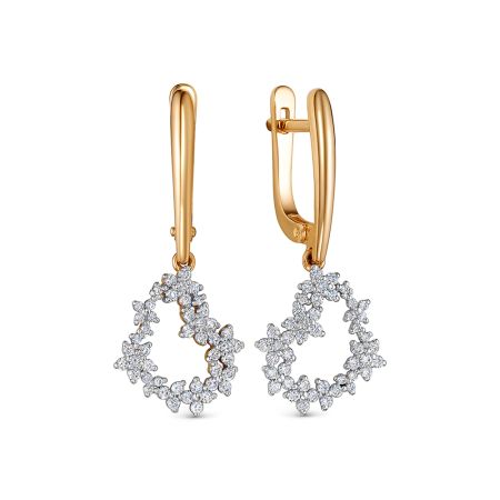 Серьги с 92 бриллиантами из красного золота 138880