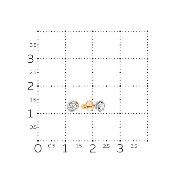 Серьги-пусеты с бриллиантами 0.123 карат из красного золота 61609