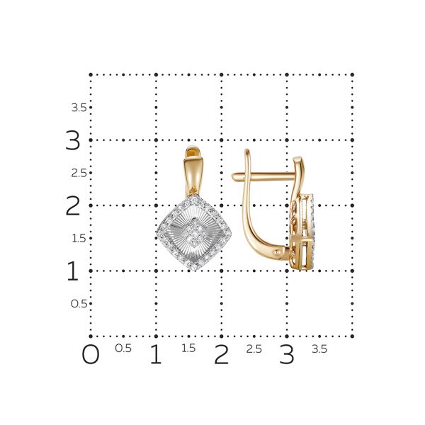 Серьги с 66 бриллиантами из красного золота 137329