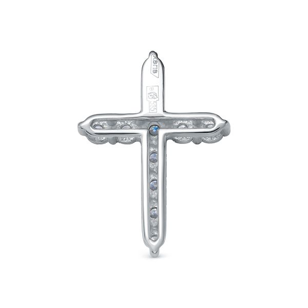 Декоративный крест с 11 бриллиантами 0.49 карат из белого золота 84229