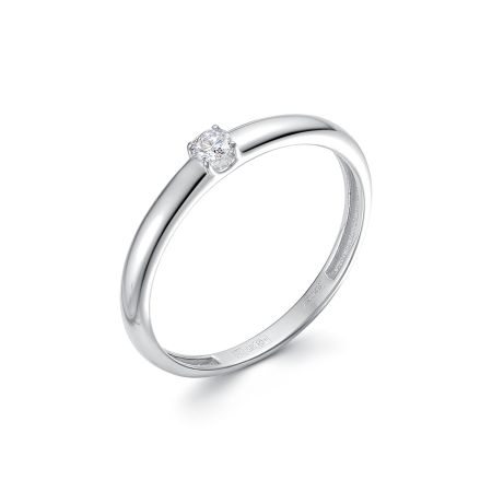 Кольцо с бриллиантом 0.08 карат из белого золота 140648