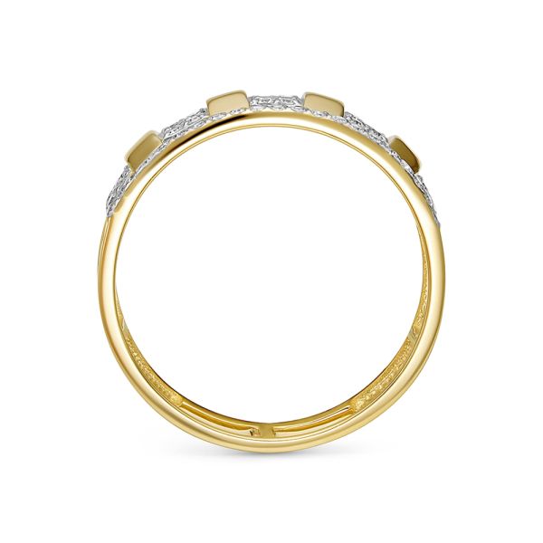 Кольцо с 41 бриллиантом из лимонного золота 143881