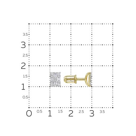 Серьги-пусеты с 16 бриллиантами из лимонного золота 131573