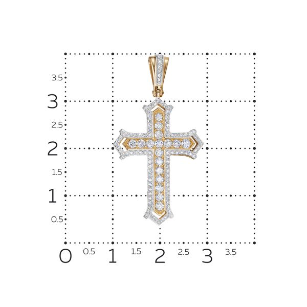 Декоративный крест с 112 бриллиантами из красного золота 118196