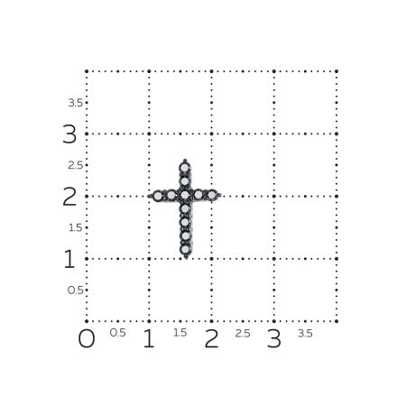 Декоративный крест с 11 черными бриллиантами из белого золота 77710