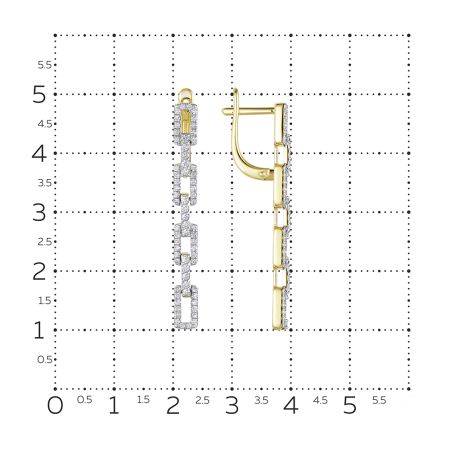 Серьги с 126 бриллиантами из лимонного золота 136386