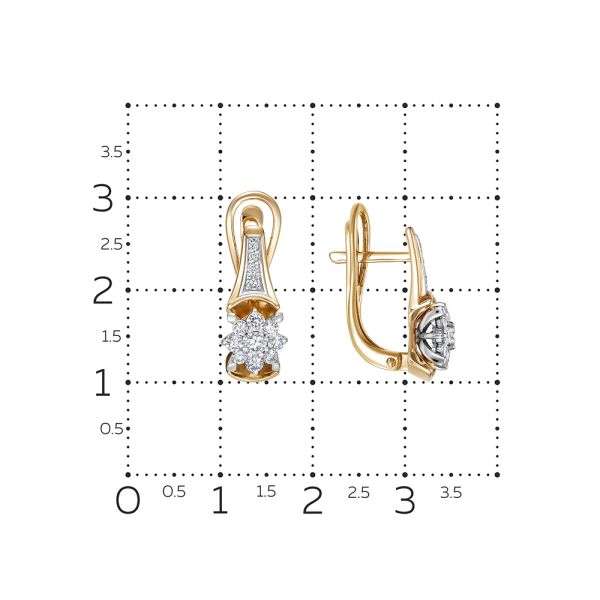 Серьги с 26 бриллиантами из красного золота 136372