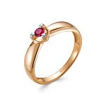 Кольцо с рубином из красного золота 97306_15.5