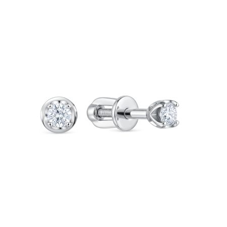 Серьги-пусеты с бриллиантами 0.16 карат из белого золота 149296