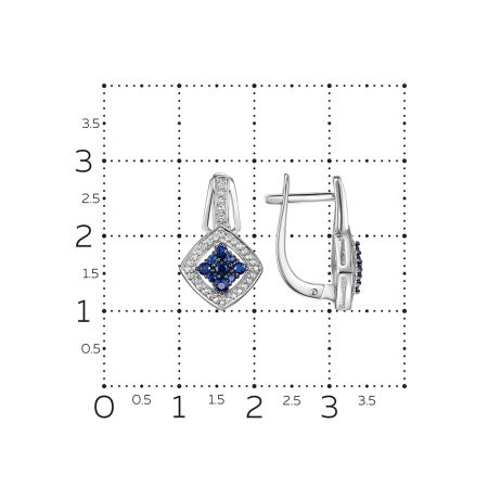 Серьги с 18 сапфирами и 66 бриллиантами из белого золота 145223