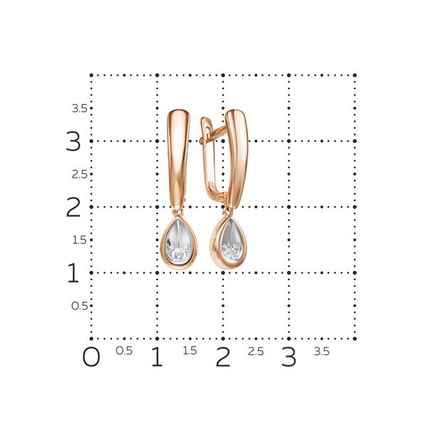 Серьги с бриллиантами 0.09 карат из красного золота 77669