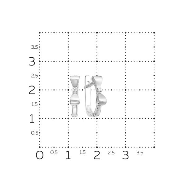 Серьги с бриллиантами 0.014 карат из белого золота 112894