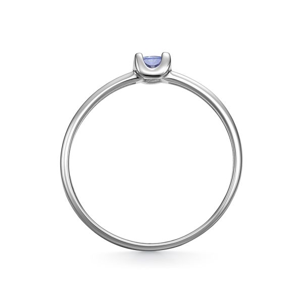 Кольцо с танзанитом и 12 бриллиантами из белого золота 142231