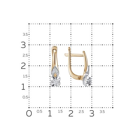 Серьги с 12 бриллиантами из красного золота 138850 Серьги с 12 бриллиантами из красного золота 138850
