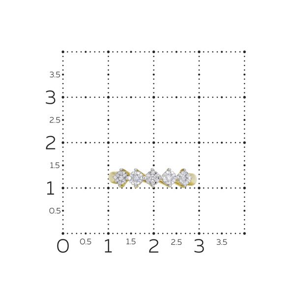 Кольцо с 35 бриллиантами из лимонного золота 124898