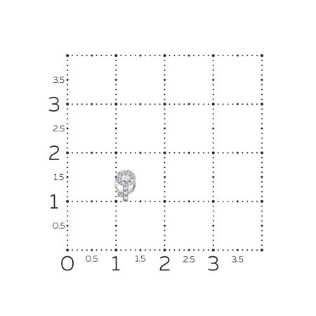 Пирсинг с 12 бриллиантами 0.036 карат из белого золота 142940