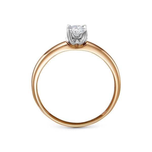 Кольцо с бриллиантом 0.205 карат из красного золота 121289