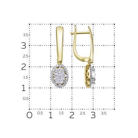 Серьги с 78 бриллиантами из лимонного золота 133251