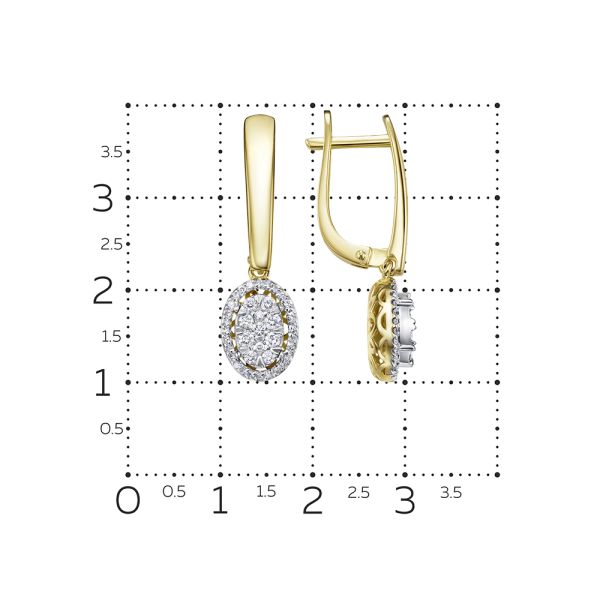 Серьги с 78 бриллиантами из лимонного золота 133251