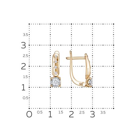Серьги с 10 бриллиантами из красного золота 129590