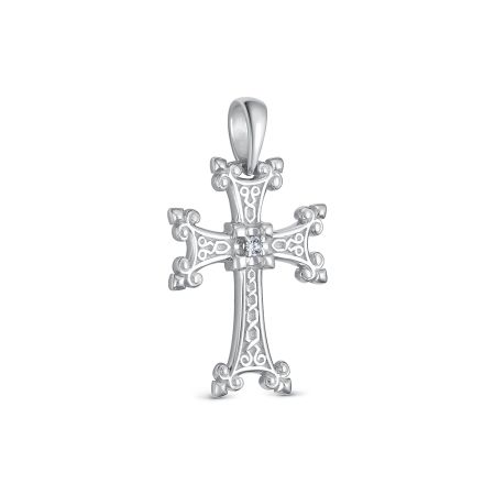 Подвеска с бриллиантом 0.015 карат из белого золота 142916