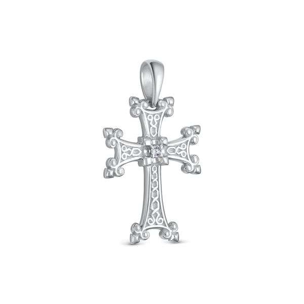 Подвеска с бриллиантом 0.015 карат из белого золота 142916