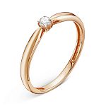 Помолвочное кольцо с бриллиантом 0.055 карат из красного золота 54514_15.5