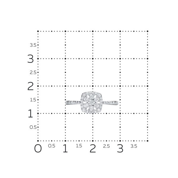 Кольцо с 37 бриллиантами из белого золота 126016