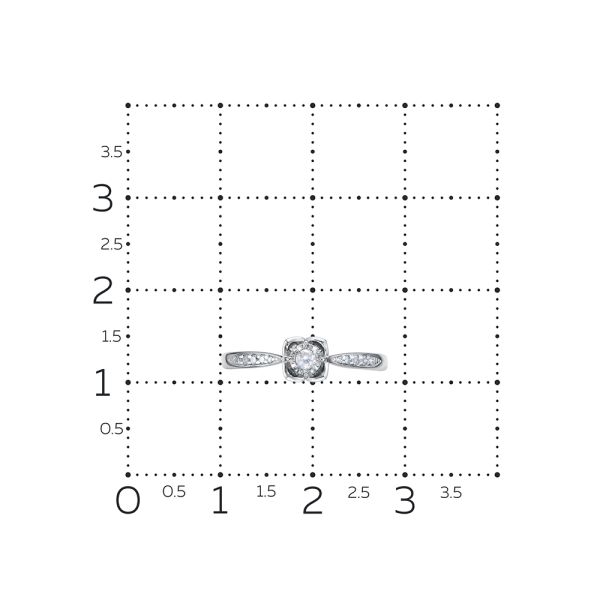 Кольцо с 11 бриллиантами из белого золота 132213