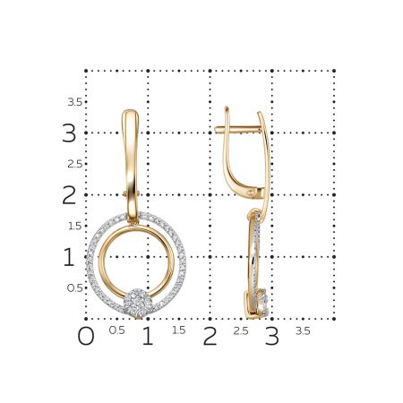 Серьги с 104 бриллиантами из красного золота 140792