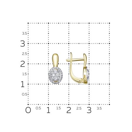 Серьги с 60 бриллиантами из лимонного золота 133252
