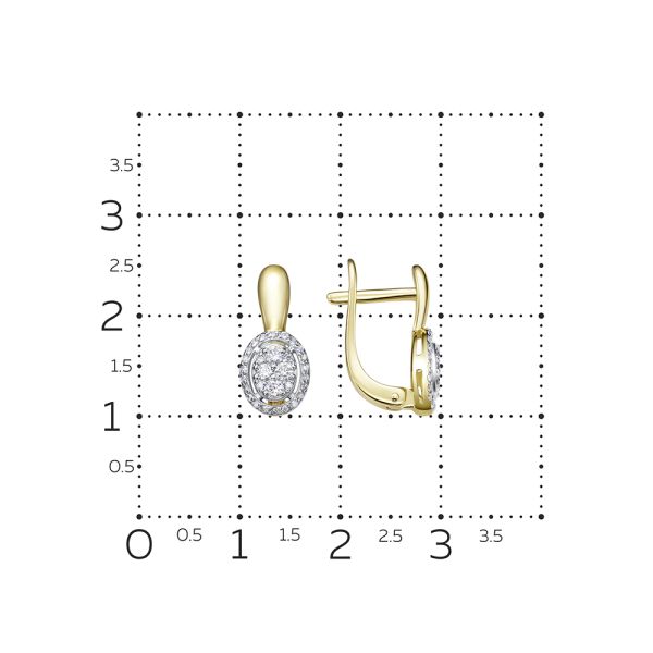 Серьги с 60 бриллиантами из лимонного золота 133252