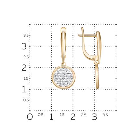 Серьги с 42 бриллиантами 0.21 карат из красного золота 134443
