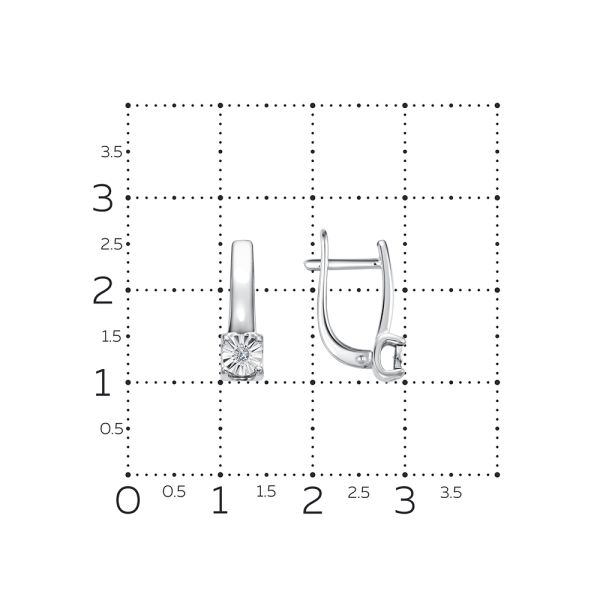 Серьги с бриллиантами 0.03 карат из белого золота 142853