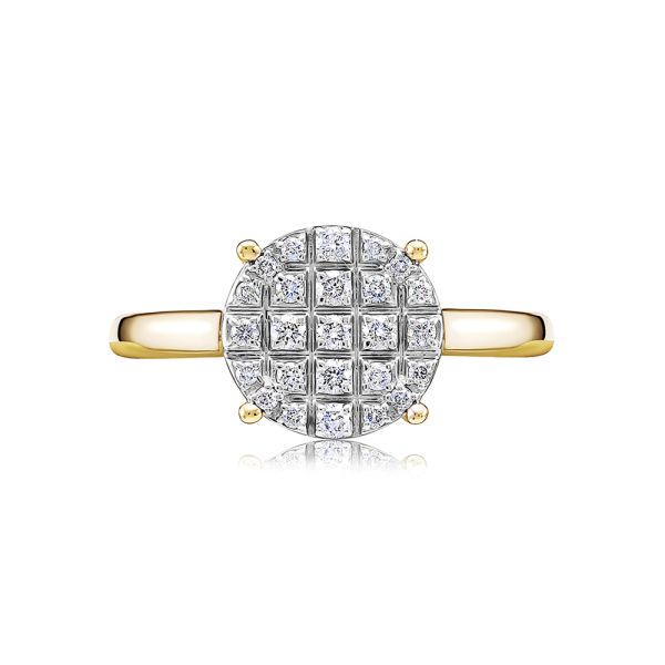 Кольцо с 25 бриллиантами из лимонного золота 119443