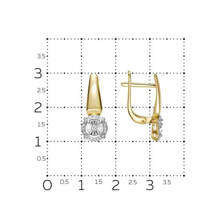 Серьги с 34 бриллиантами из лимонного золота 148261