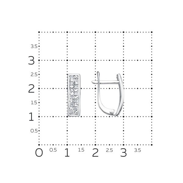 Серьги с 22 бриллиантами 0.11 карат из белого золота 134407