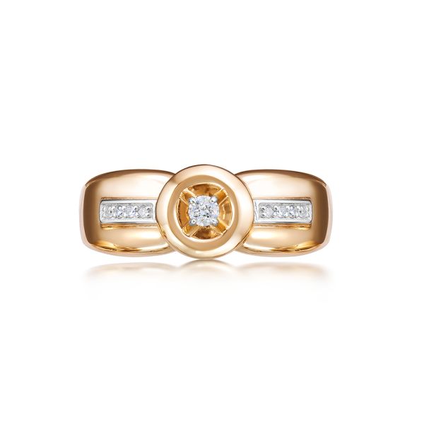 Кольцо с 9 бриллиантами из красного золота 97402